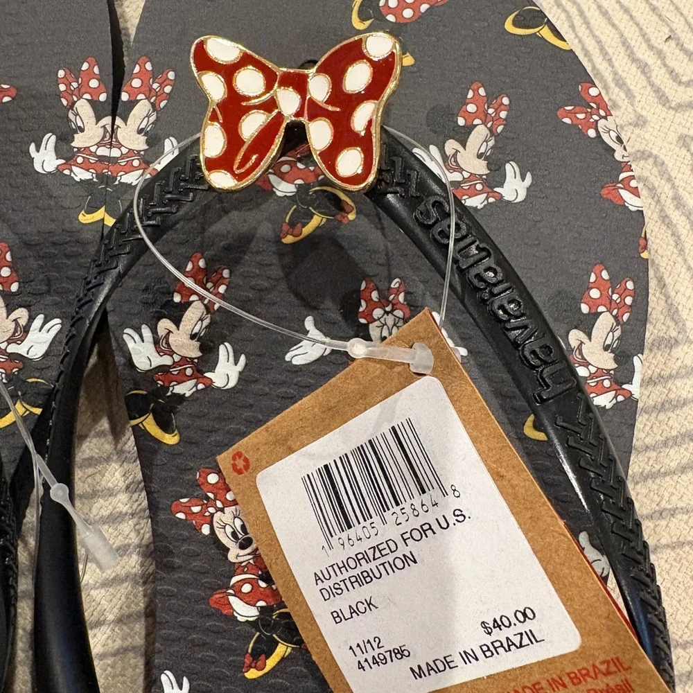 Havaianas Black and Red Minnie Mouse Flip Flops